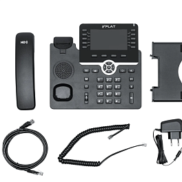 ФЛАТ-ПРО FLAT-PHONE B10P/RU, ip-телефон (20 SIP-аккаунтов, 2 порта 10/100/1000BASE-T (RJ-45), ЖК-дисплей, PoE, адаптер питания 220В, РЕЕСТР)